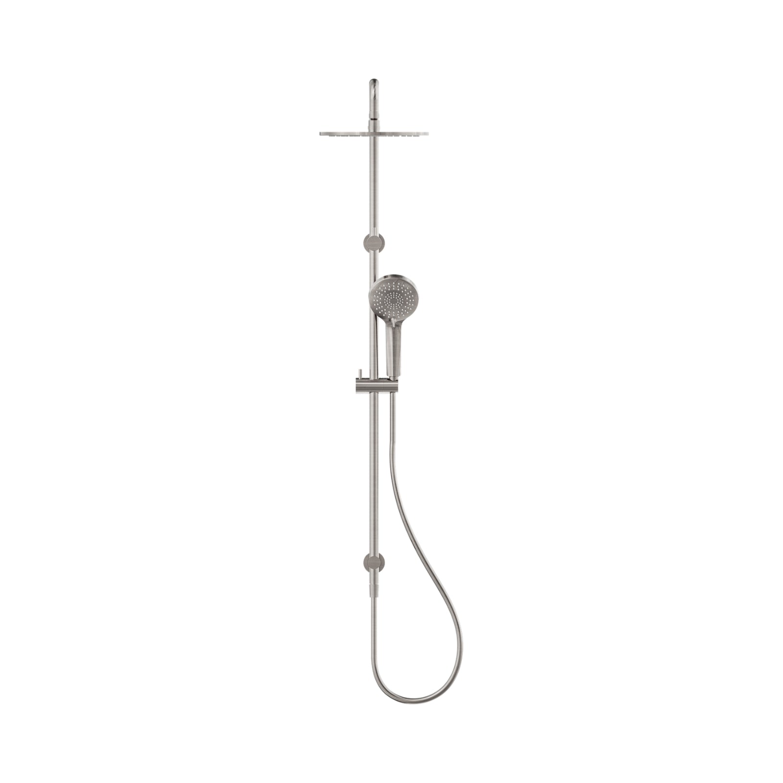 Front Nero Round Twin Shower Brushed Nickel NR250805DBN - The Blue Space