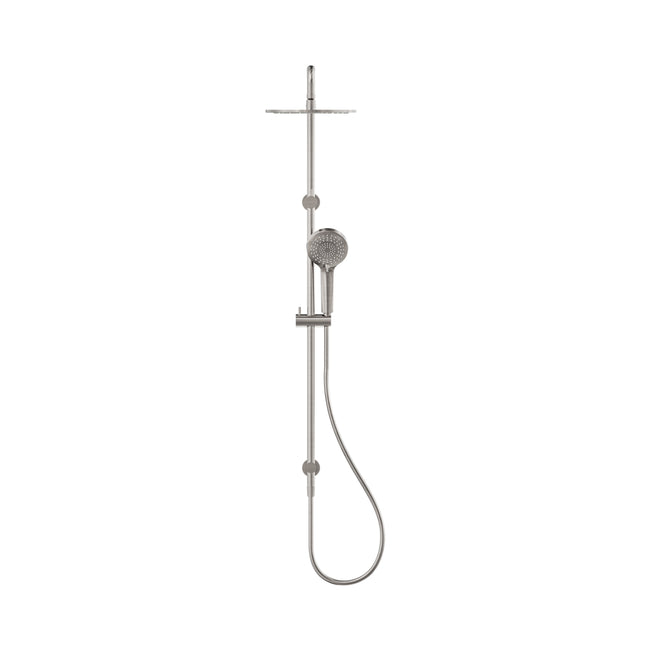 Front Nero Round Twin Shower Brushed Nickel NR250805DBN - The Blue Space