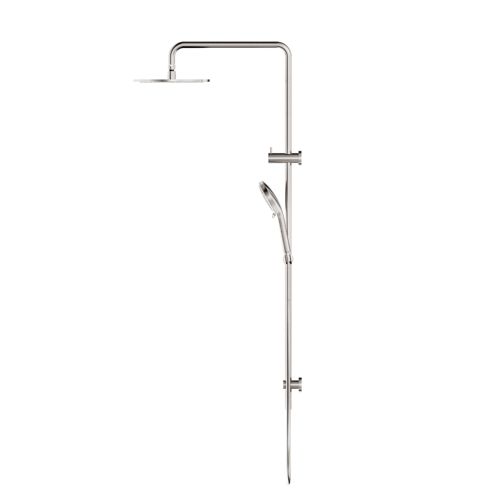 Side Nero Round Twin Shower With Air Shower I Brushed Nickel NR250805D01BN - The Blue Space