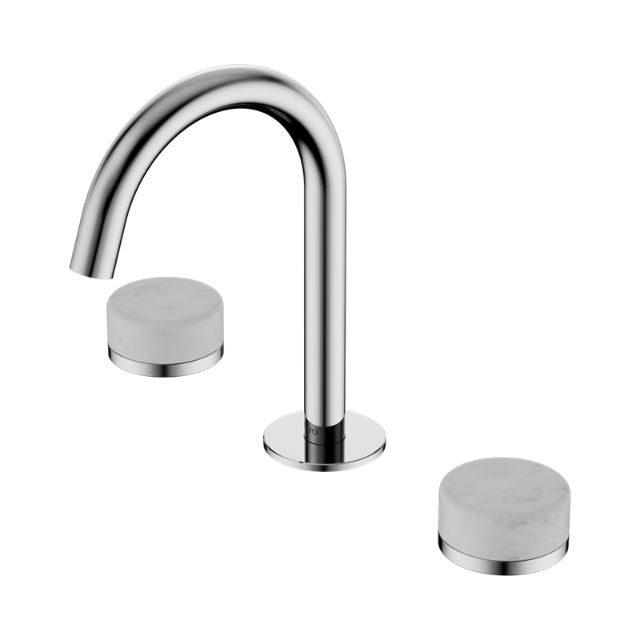 Nero Serenity Basin Set Arc Spout With Carrara Handle Chrome 24D011CH - The Blue Space