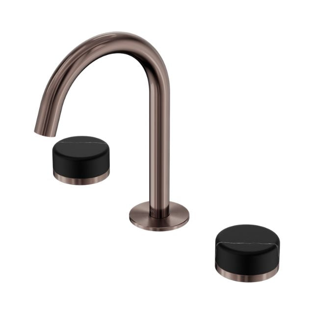 Nero Serenity Basin Set Arc Spout With Marquina Black Handle Brushed Bronze 24D117BZ - The Blue Space