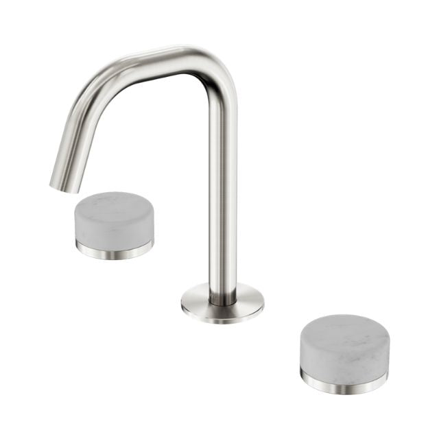 Nero Serenity Basin Set Edge Spout With Carrara Handle Brushed Nickel 24D023BN - The Blue Space