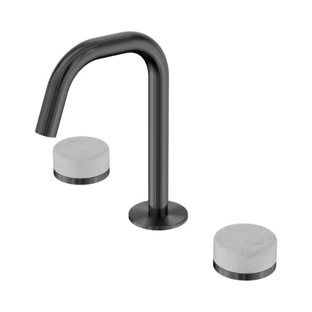 Nero Serenity Basin Set Edge Spout With Carrara Handle Gun Metal 24D023GM - The Blue Space