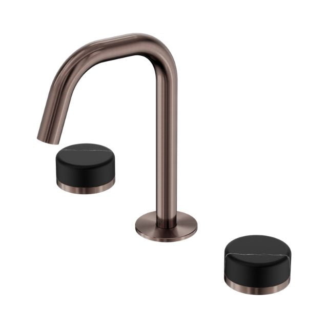 Nero Serenity Basin Set Edge Spout With Marquina Black Handle Brushed Bronze 24D119BZ - The Blue Space