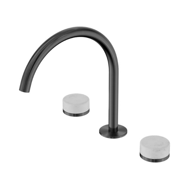 Nero Serenity Bath/Kitchen Set Arc Spout With Carrara Handle Gun Metal 24D017GM - The Blue Space