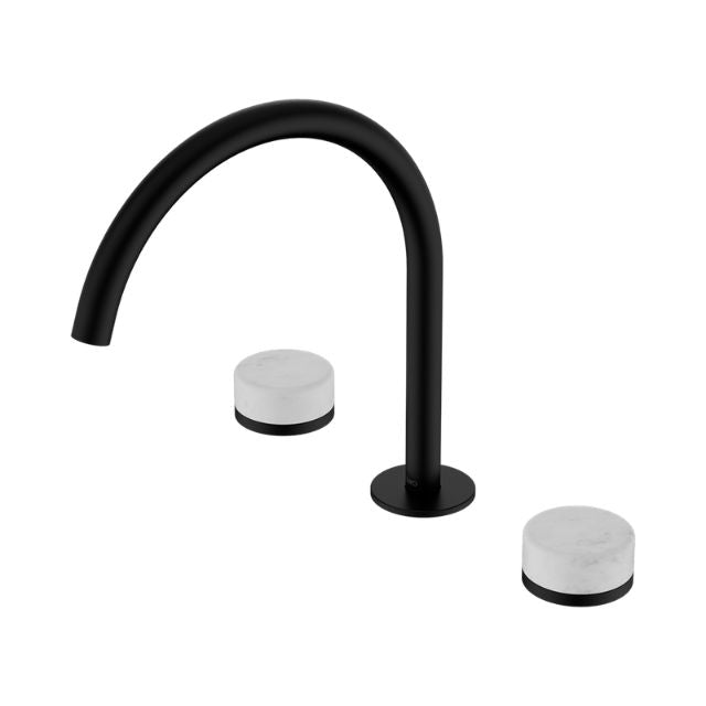 Nero Serenity Bath/Kitchen Set Arc Spout With Carrara Handle Matte Black 24D017MB - The Blue Space