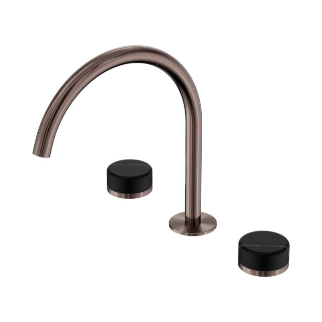 Nero Serenity Bath/Kitchen Set Arc Spout With Marquina Black Handle Brushed Bronze