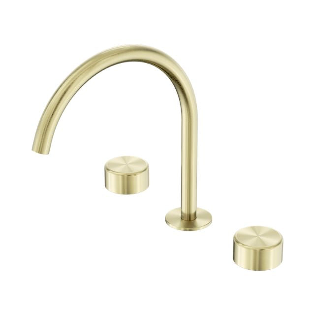Nero Serenity Bath/Kitchen Set Arc Spout With Metal Handle Brushed Gold 24D022BG - The Blue Space