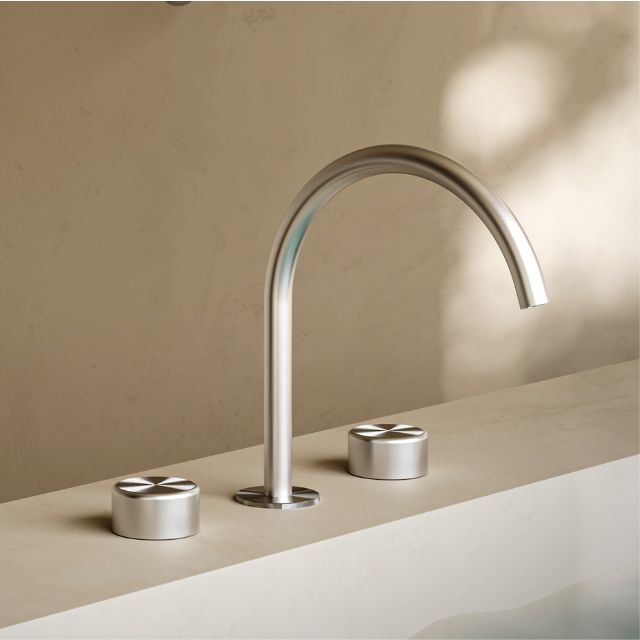 Nero Serenity Bath/Kitchen Set Arc Spout With Metal Handle Brushed Nickel 24D022BN - The Blue Space