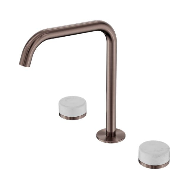 Nero Serenity Bath/Kitchen Set Edge Spout With Carrara Handle Brushed Bronze 24D029BZ - The Blue Space