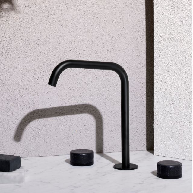 Nero Serenity Bath/Kitchen Set Edge Spout With Marquina Black Handle Matte Black 24D120MB - The Blue Space
