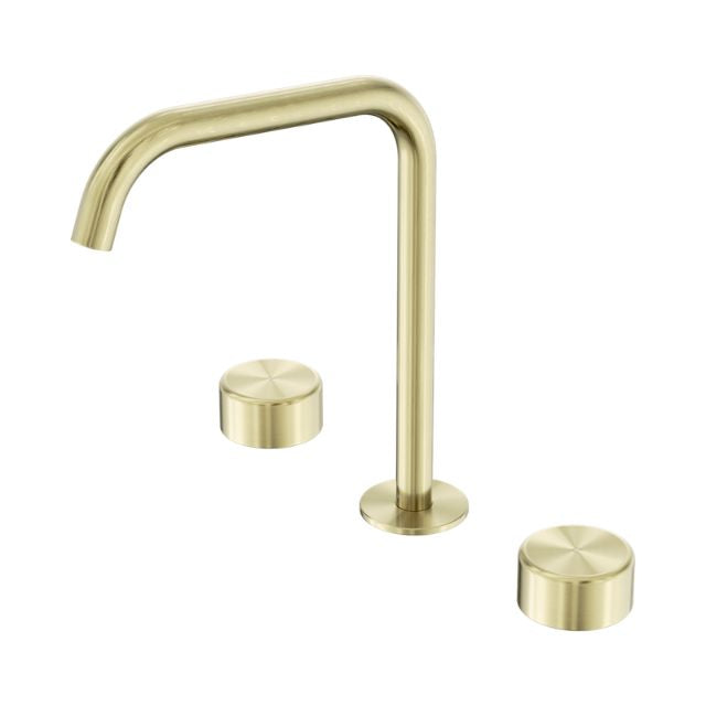 Nero Serenity Bath/Kitchen Set Edge Spout With Metal Handle Brushed Gold 24D034BG - The Blue Space