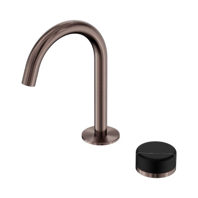 Nero Serenity Progressive Basin Mixer Arc Spout With Marquina Black Handle Brushed Bronze 24E133BZ - The Blue Space