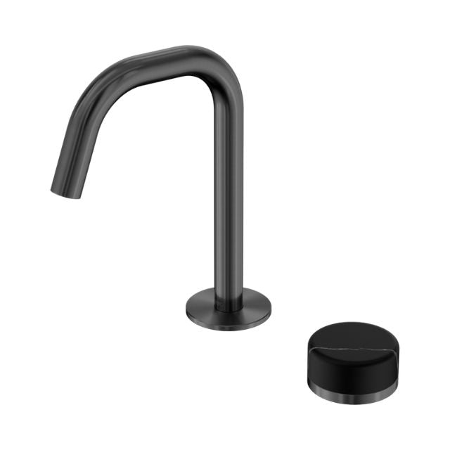 Nero Serenity Progressive Basin Mixer Edge Spout With Marquina Black Handle Gun Metal 24E135GM - The Blue Space