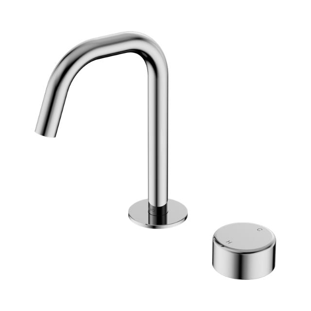Nero Serenity Progressive Basin Mixer Edge Spout With Metal Handle Chrome