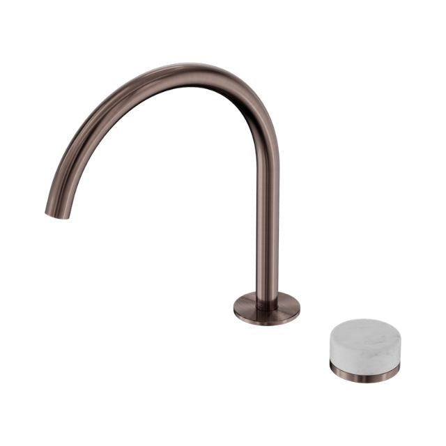 Nero Serenity Progressive Bath/Kitchen Mixer Arc Spout With Carrara Handle Brushed Bronze 24E037BZ - The Blue Space