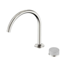 Nero Serenity Progressive Bath/Kitchen Mixer Arc Spout With Carrara Handle Brushed Nickel 24E037BN - The Blue Space