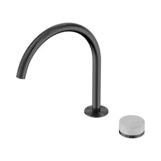 Nero Serenity Progressive Bath/Kitchen Mixer Arc Spout With Carrara Handle Gun Metal 24E037GM - The Blue Space