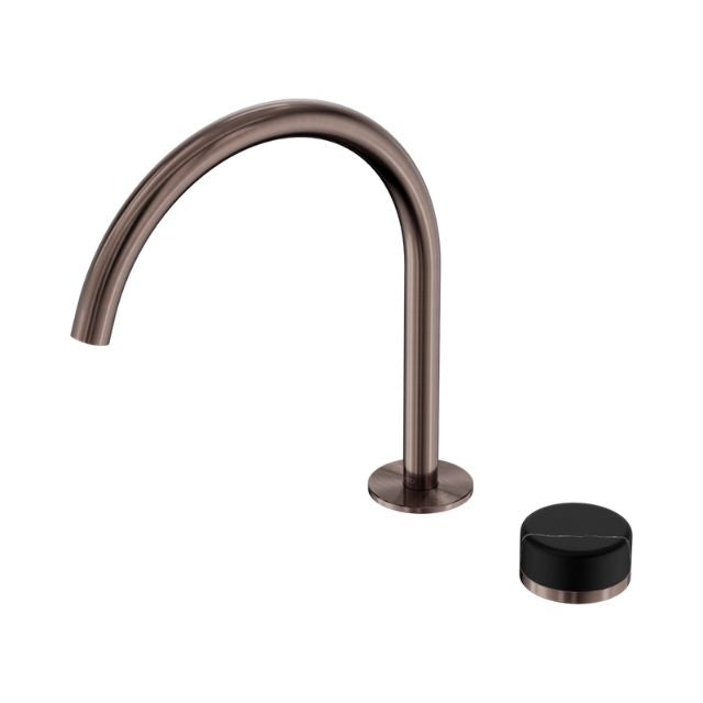 Nero Serenity Progressive Bath/Kitchen Mixer Arc Spout With Marquina Black Handle Brushed Bronze 24E134BZ - The Blue Space