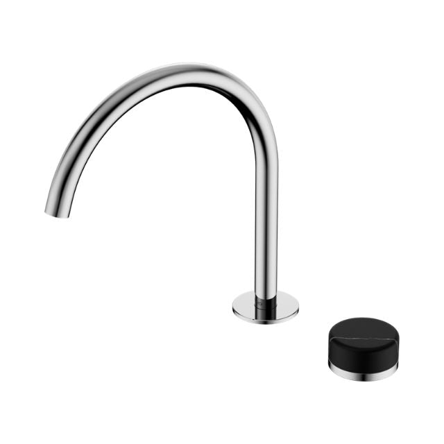 Nero Serenity Progressive Bath/Kitchen Mixer Arc Spout With Marquina Black Handle Chrome 24E134CH - The Blue Space