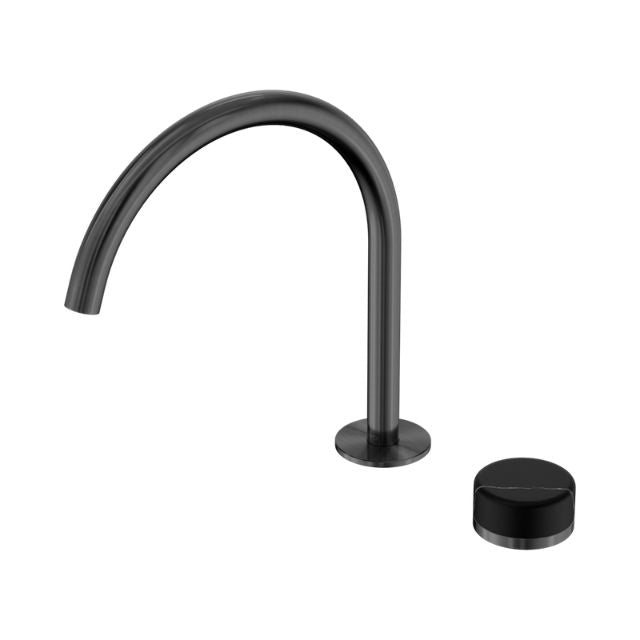 Nero Serenity Progressive Bath/Kitchen Mixer Arc Spout With Marquina Black Handle Gun Metal 24E134GM - The Blue Space