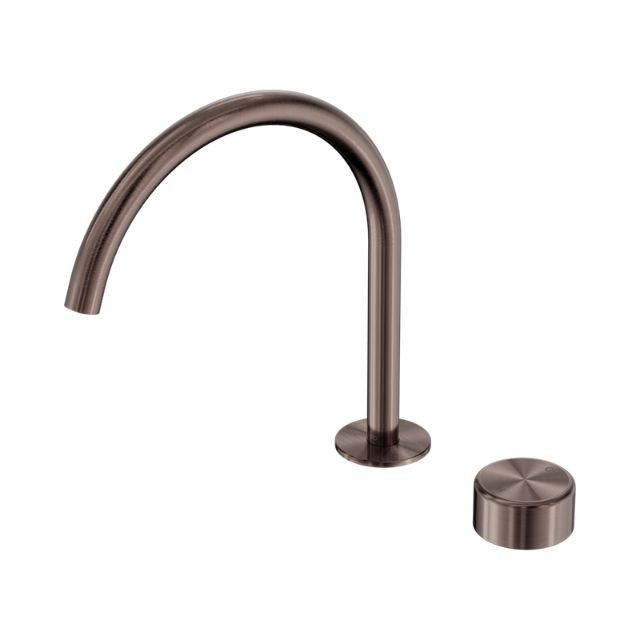 Nero Serenity Progressive Bath/Kitchen Mixer Arc Spout With Metal Handle Brushed Bronze 24E042BZ - The Blue Space