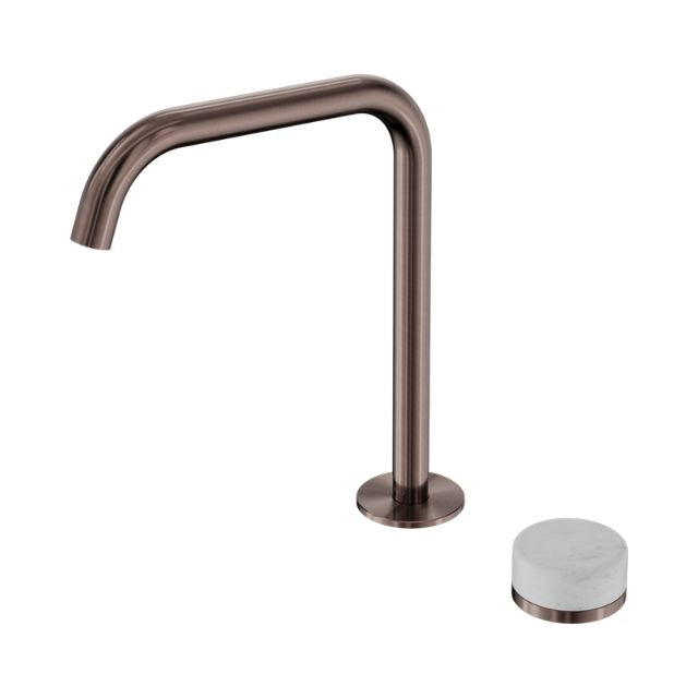 Nero Serenity Progressive Bath/Kitchen Mixer Edge Spout With Carrara Handle Brushed Bronze 24E049BZ - The Blue Space