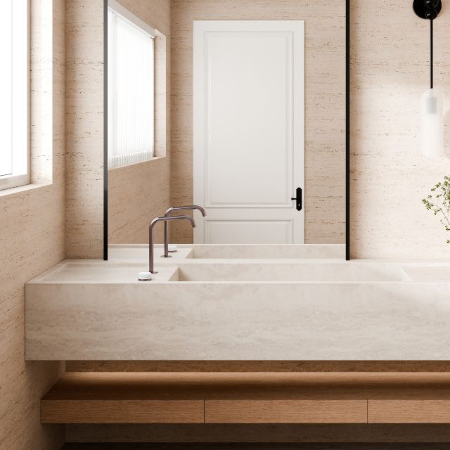 Nero Serenity Progressive Bath/Kitchen Mixer Edge Spout With Carrara Handle Brushed Bronze