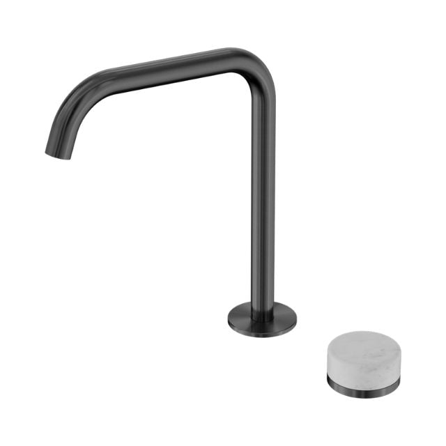 Nero Serenity Progressive Bath/Kitchen Mixer Edge Spout With Carrara Handle Gun Metal 24E049GM - The Blue Space