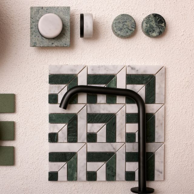 Nero Serenity Progressive Bath/Kitchen Mixer Edge Spout With Carrara Handle Matte Black 24E049MB - The Blue Space