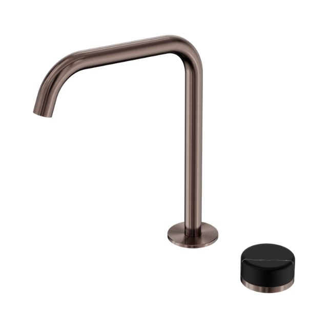 Nero Serenity Progressive Bath/Kitchen Mixer Edge Spout With Marquina Black Handle Brushed Bronze
