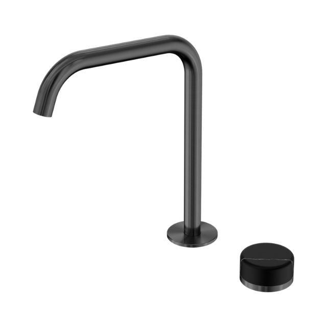 Nero Serenity Progressive Bath/Kitchen Mixer Edge Spout With Marquina Black Handle Gun Metal 24E136GM - The Blue Space