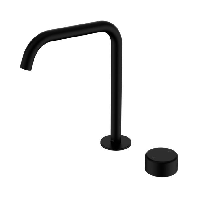 Nero Serenity Progressive Bath/Kitchen Mixer Edge Spout With Metal Handle Matte Black