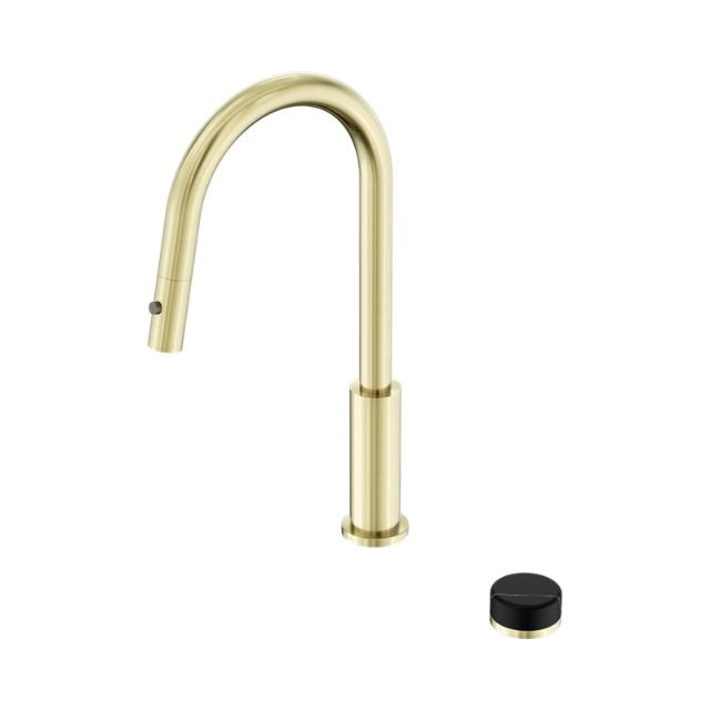 Nero Serenity Progressive Pull Out Kitchen Set With Marquina Black Handle Brushed Gold 24E137BG - The Blue Space