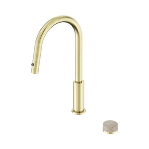 Nero Serenity Progressive Pull Out Kitchen Set With Rome Travertine Handle Brushed Gold