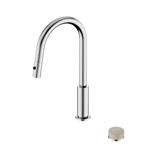 Nero Serenity Progressive Pull Out Kitchen Set With Rome Travertine Handle Chrome 24E057CH - The Blue Space