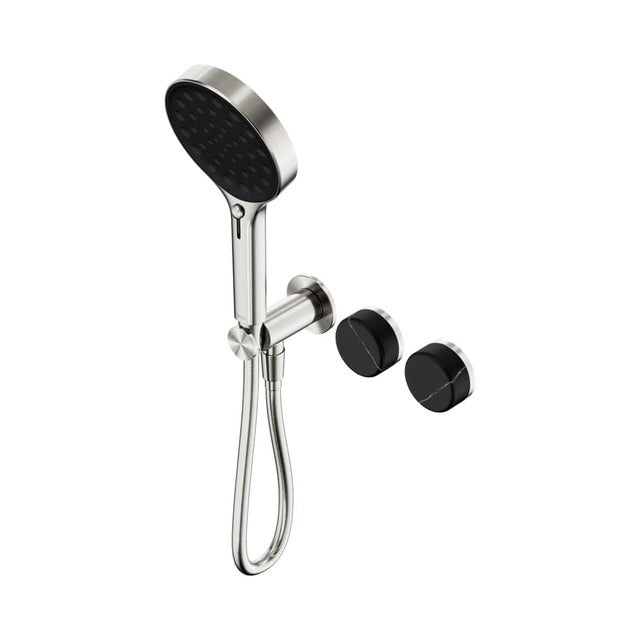 Nero Serenity Progressive Shower System With Marquina Black Handle And Nero Serenity Hand Shower Brushed Nickel 24E132BN - The Blue Space
