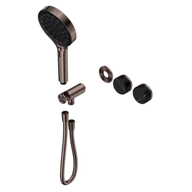 Nero Serenity Progressive Shower System With Marquina Black Handle And Nero Serenity Hand Shower Trim Kit Only Brushed Bronze 24E124BZ - The Blue Space