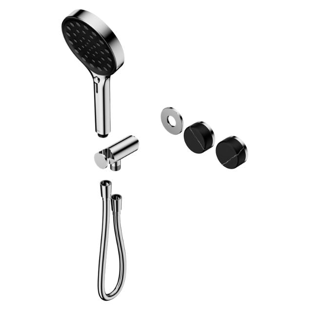 Nero Serenity Progressive Shower System With Marquina Black Handle And Serenity Hand Shower Trim Kit Only Chrome 24E124CH - The Blue Space