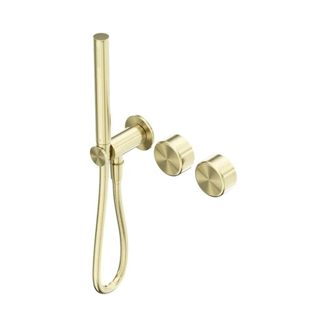 Nero Serenity Progressive Shower System With Metal Handle And Slim Shower Brushed Gold 24E024BG - The Blue Space