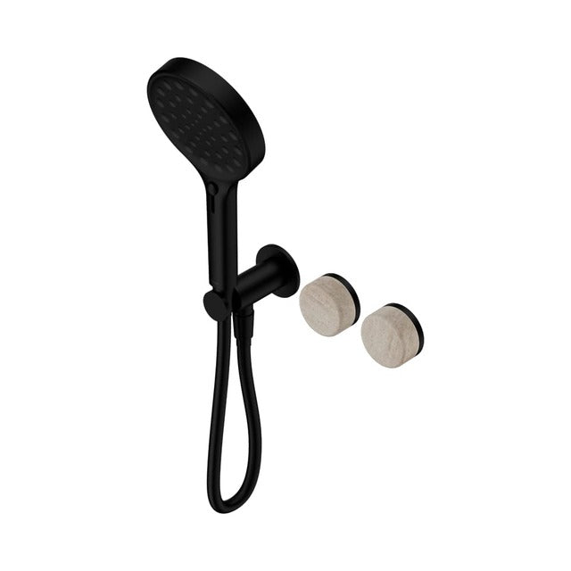 Nero Serenity Progressive Shower System With Rome Travertine Handle And Serenity Hand Shower Matte Black