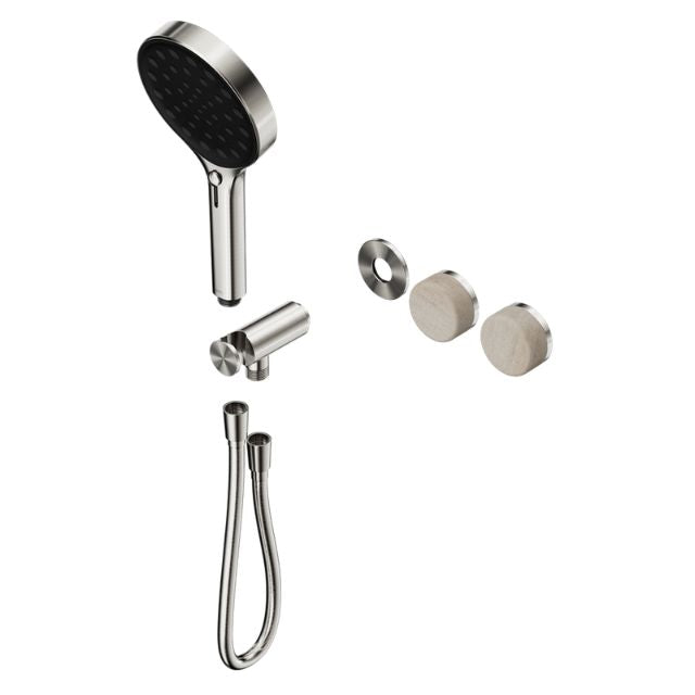 Nero Serenity Progressive Shower System With Rome Travertine Handle And Serenity Hand Shower Trim Kit Only Brushed Nickel 24E099BN - The Blue Space