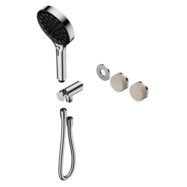 Nero Serenity Progressive Shower System With Rome Travertine Handle And Serenity Hand Shower Trim Kit Only Chrome 24E099CH - The Blue Space