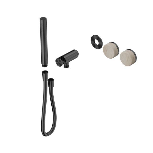Nero Serenity Progressive Shower System With Rome Travertine Handle And Slim Shower Trim Kit Only Gun Metal 24E093GM - The Blue Space