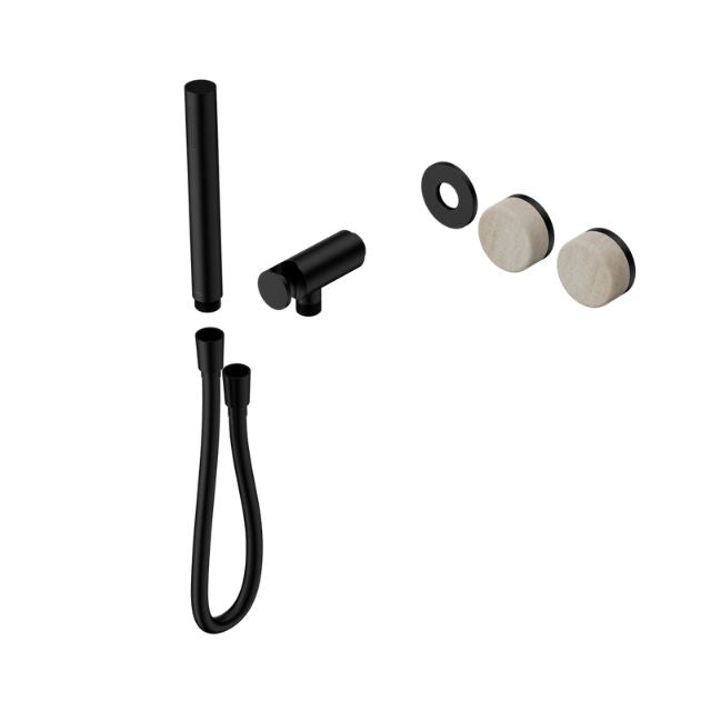 Nero Serenity Progressive Shower System With Rome Travertine Handle And Slim Shower Trim Kit Only Matte Black 24E093MB - The Blue Space