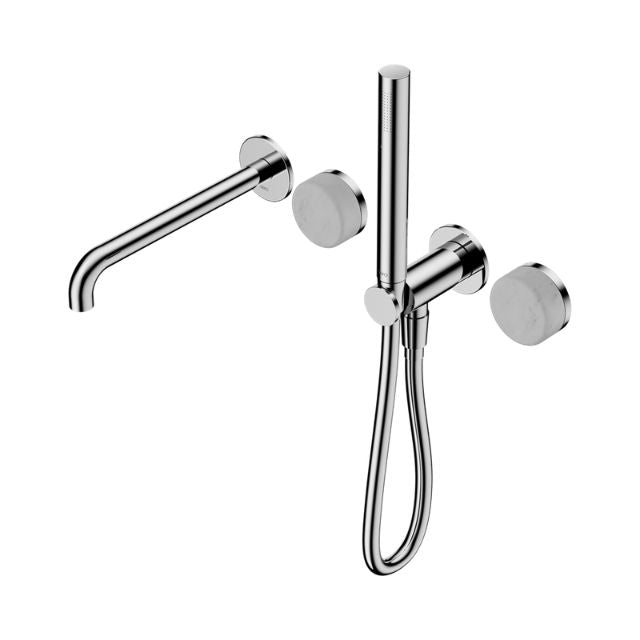Nero Serenity Progressive Shower System With Spout With Carrara Handle And Slim Shower Chrome