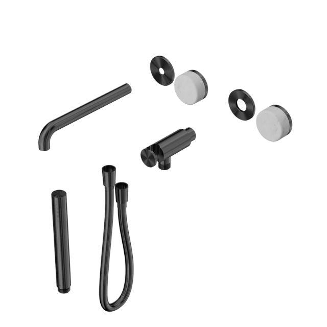 Nero Serenity Progressive Shower System With Spout With Carrara Handle And Slim Shower Trim Kit Only Gun Metal 24E079GM - The Blue Space