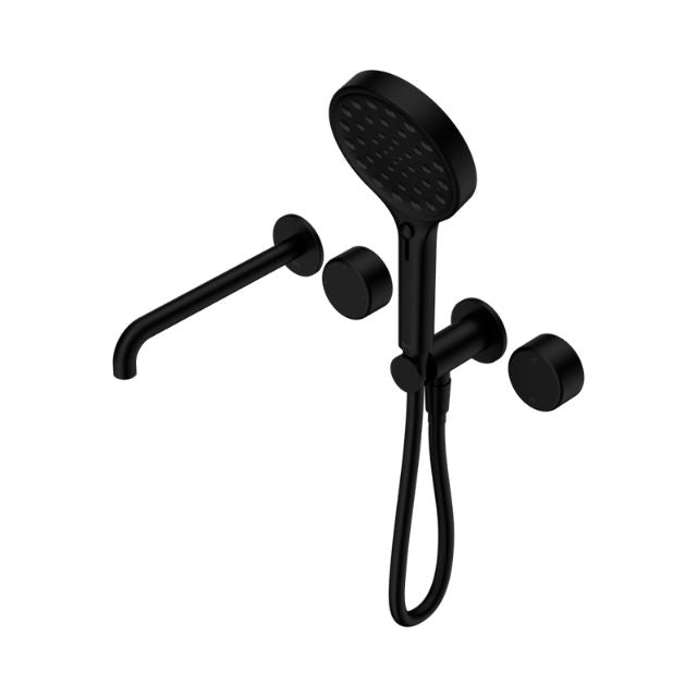 Nero Serenity Progressive Shower System With Spout With Metal Handle And Serenity Hand Shower Matte Black