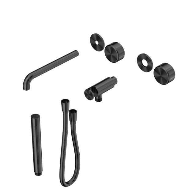 Nero Serenity Progressive Shower System With Spout With Metal Handle And Slim Shower Trim Kit Only Gun Metal 24E084GM - The Blue Space