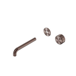 Nero Serenity Progressive Wall Basin Mixer 160mm Spout With Metal Handle Trim Kit Only Brushed Bronze